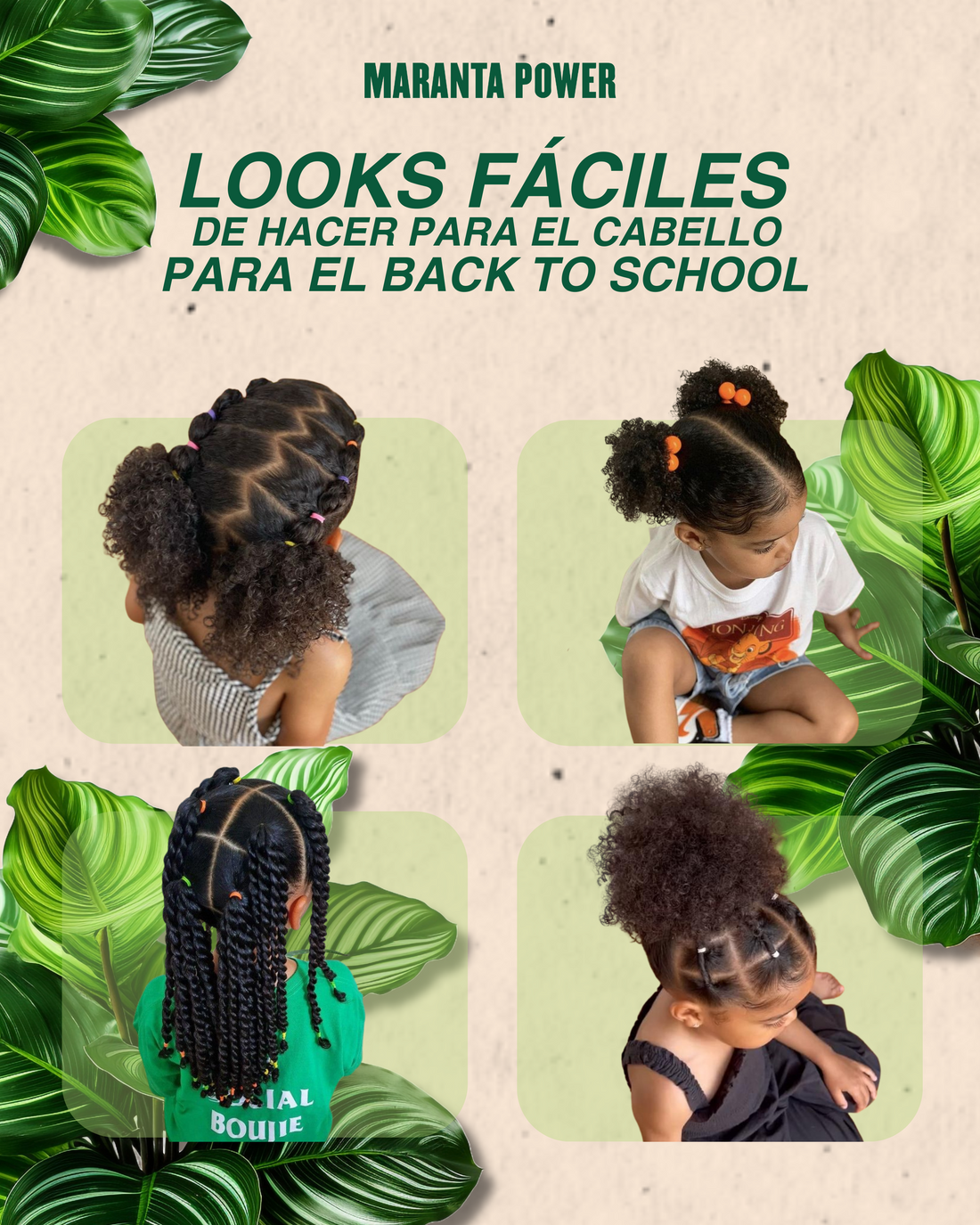 Cuidado del Cabello de los Niños después del Verano: Un Back to School rizado con Maranta Power